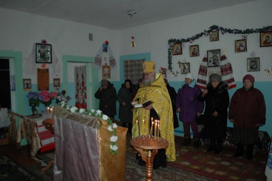 Новогодний молебен в храме святого апостола и евангелиста Марка в с. Маркеево