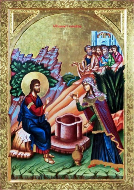 Икона 'Беседа Господа Господа Иисуса Христа с самарянкой'